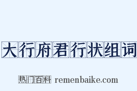 大行府君行状组词是什么意思的图片